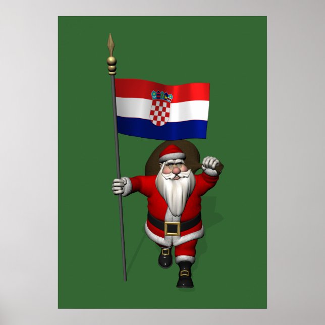 Poster Santa Claus Visitando a Croácia (Frente)
