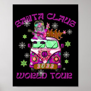Poster SANTA CLAUS WORLD TOUR engraçado estilo 70