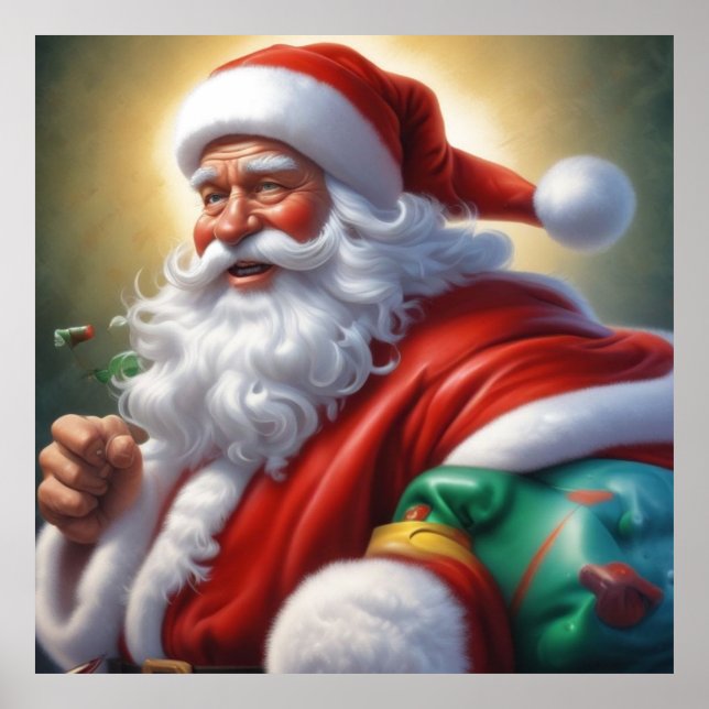 Poster Santa Clause Feliz Feliz ano novo de Natal (Frente)