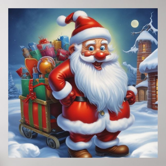 Poster Santa Clause Feliz Feliz ano novo de Natal (Frente)