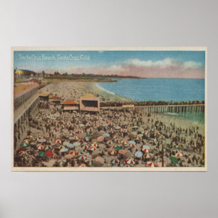 Poster Santa Cruz, CA - cheio da cena da praia das
