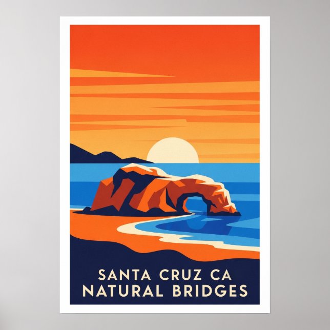 Poster Santa Cruz California – Natural Bridges Sunset (Frente)