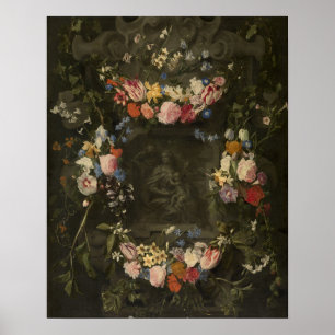 Poster Santa Família Floral Arte Sagrada