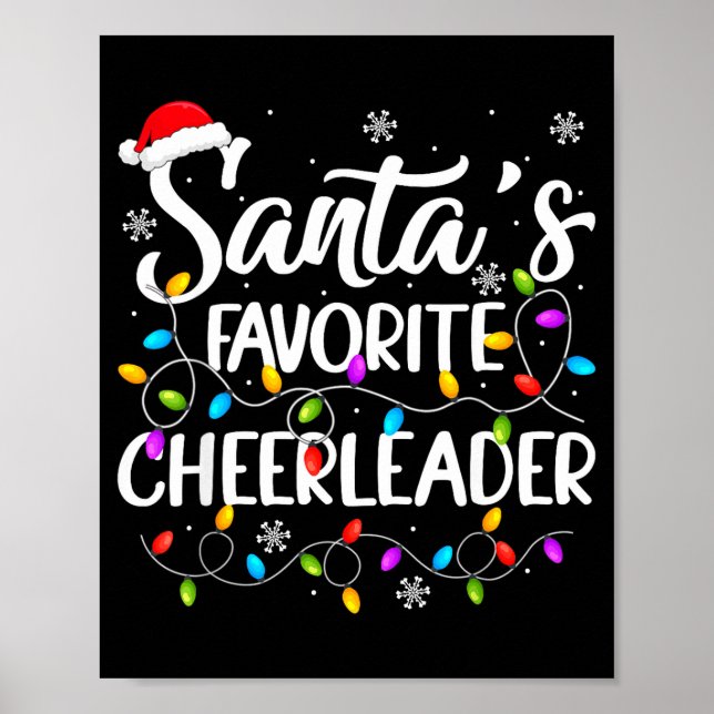 Poster Santa Favorite Cheerleader Christmas Funny Cheerle (Frente)
