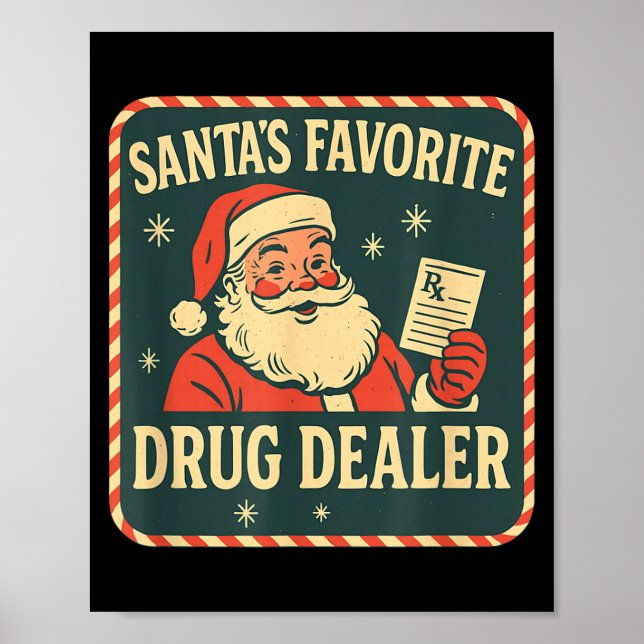 Poster Santa Favorite Drug Er Christmas Pharmacy Tech Nur (Frente)