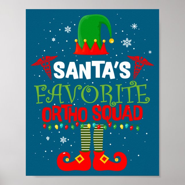 Poster Santa Favorite Ortho Squad Elf Orthodontist Christ (Frente)