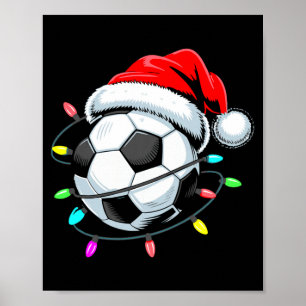 Poster Santa Futebol Byll Luzes De Natal Crianças Meninos