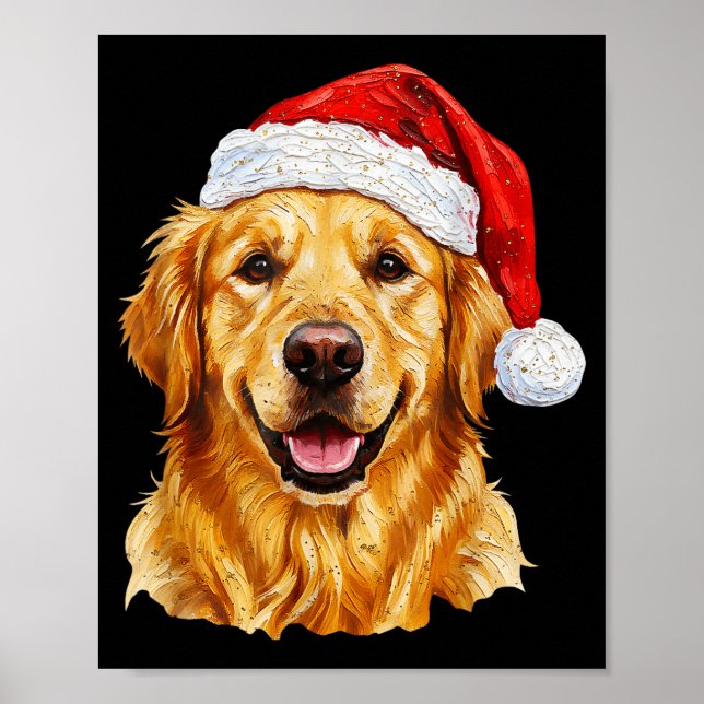 Poster Santa Golden Retriever Christmas Golden Retriever  (Frente)