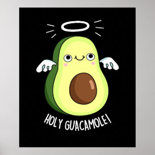 Poster Santa Guacamole Engraçado Goody Avocado Pun Dark B