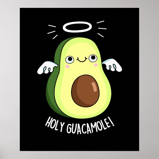 Poster Santa Guacamole Engraçado Goody Avocado Pun Dark B (Frente)