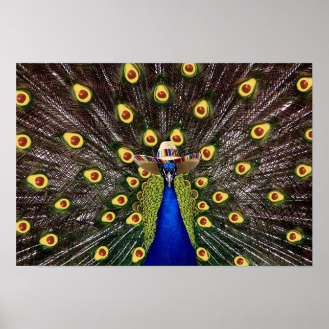 Poster Santa Guacamole Peacock (Frente)