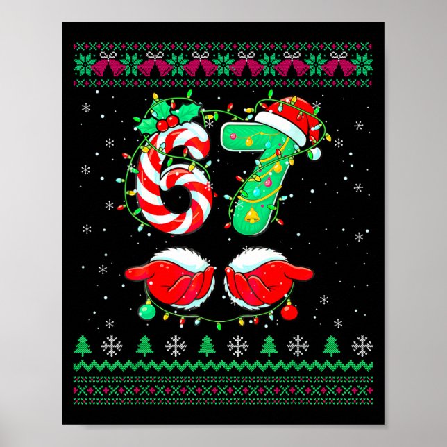 Poster Santa Hands 67 Christmas Ugly Sweater Six Seven Me (Frente)