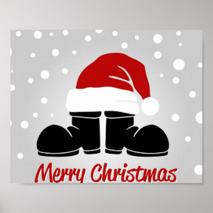 Poster Santa hat e bootsb