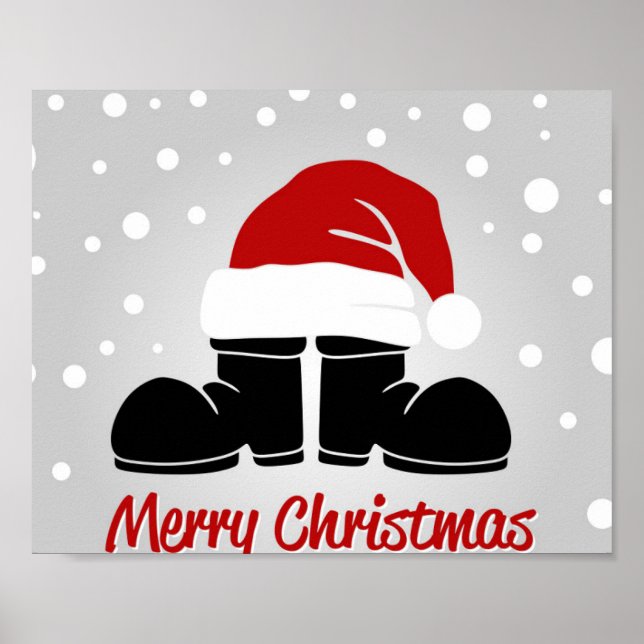 Poster Santa hat e bootsb (Frente)