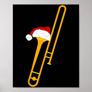 Poster Santa Hat e Trombone Legal Novidade De Natal