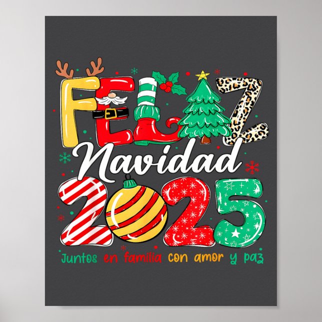 Poster Santa Hat Family Christmas Matching Funny Feliz Na (Frente)