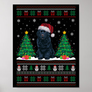 Poster Santa Hat NewUND Dog Xmas Tree Luzes Feias