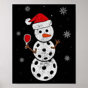 Poster Santa Hat Snowman Oferece Presentes Para O Xmas Di