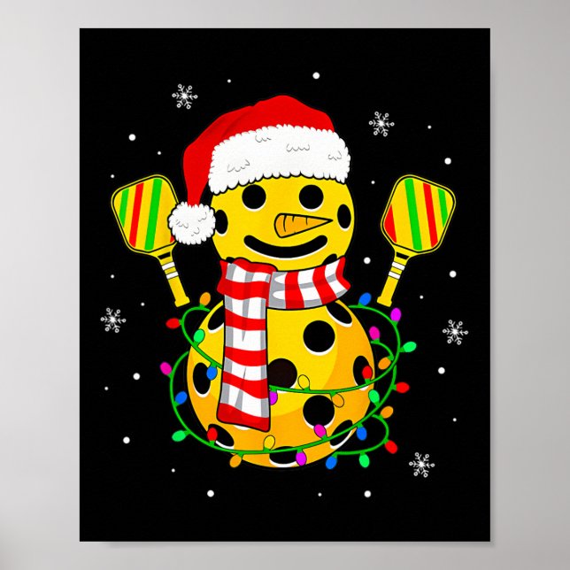 Poster Santa Hat Snowman Oferece Presentes Para Xmas Engr (Frente)