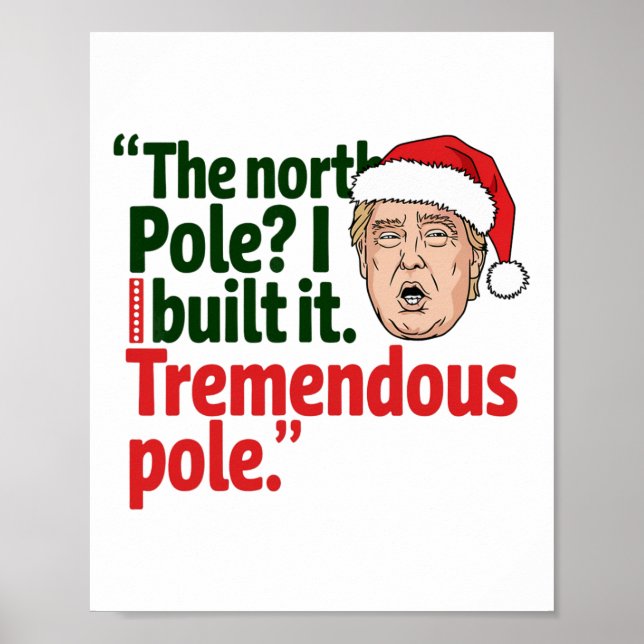 Poster Santa Hat Trump Make Christmas Great Again Funny U (Frente)