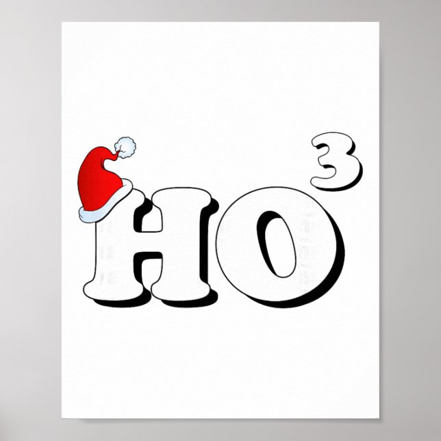 Poster Santa Ho3 Ho Cubed Gift Women Men Teacher Funny Ch (Frente)