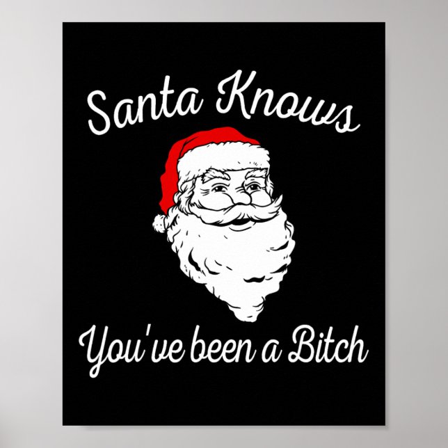 Poster Santa Knows You've Been A Offensive Funny  (Frente)