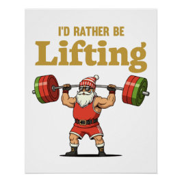 Pôster Santa Lifting Weights