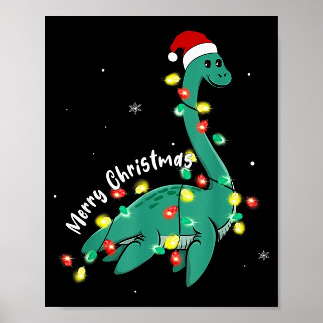 Poster Santa Loch Ness Monster Christmas Nessie Boys Girl (Frente)