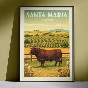 Poster Santa Maria Califórnia Antiga