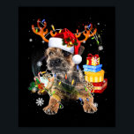 Poster Santa Miniature Schnauzer with Christmas lights Xm<br><div class="desc">Santa Miniature Schnauzer with Christmas lights Xmas Dog 37</div>
