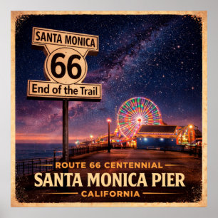 Poster Santa Monica Pier Fim da Trilha Centenário