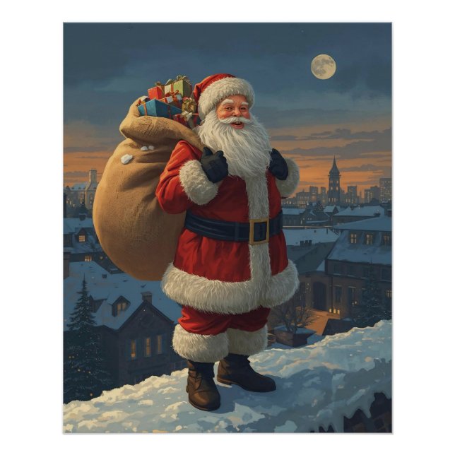 Pôster Santa on the Rooftop Poster (Frente)