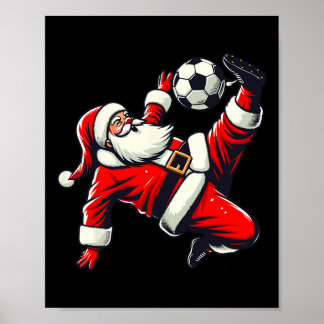 Poster Santa Plays Soccer Bicycle Kick, Christmas Women M