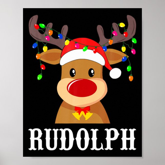 Poster Santa Reindeer Rudolph Xmas Group Costume  (Frente)