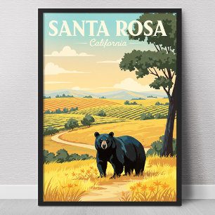 Poster Santa Rosa Califórnia Antiga