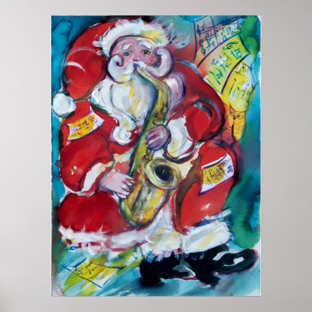 PÔSTER SANTA & SAX, FESTA DE NATAL (Frente)