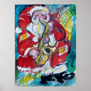 PÔSTER SANTA & SAX, FESTA DE NATAL