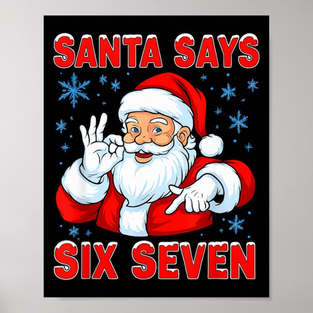 Poster Santa Says Six Seven Funny Gen Z Christmas Gag Bra (Frente)