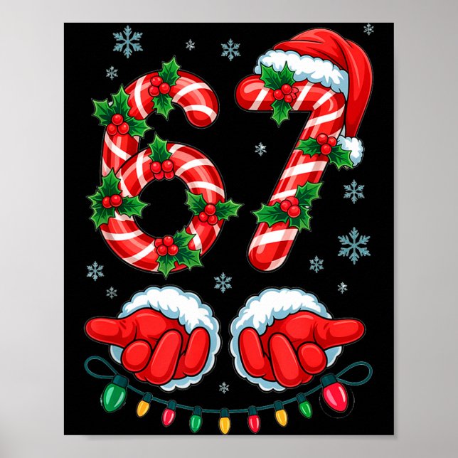 Poster Santa Six Seven 67 Meme Christmas 67 Candy Cane Ki (Frente)