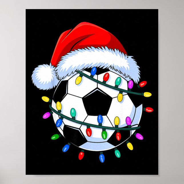 Poster Santa Soccer Ball Christmas Soccer  (Frente)