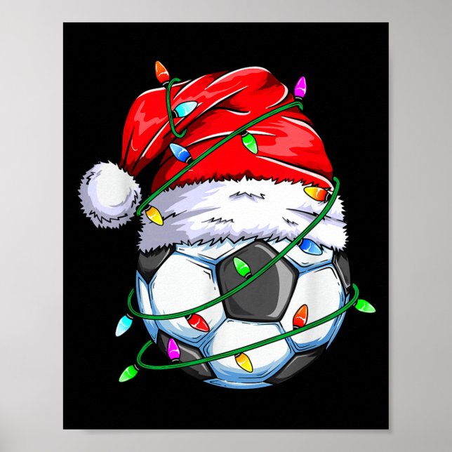 Poster Santa Soccer Ball Srts Design- Christmas Soccer Pl (Frente)