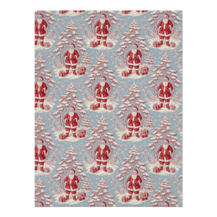 Pôster Santa Toile Chinoiserie Vermelho e Azul