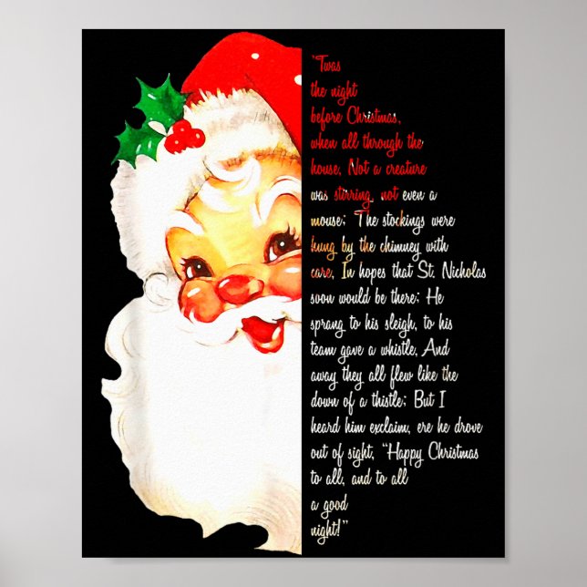 Poster Santa Twas The Night Before Christmas Matching Paj (Frente)