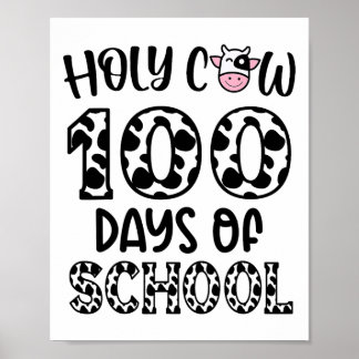 Poster Santa Vaca 100 Dias De Professores Estudantes Cria