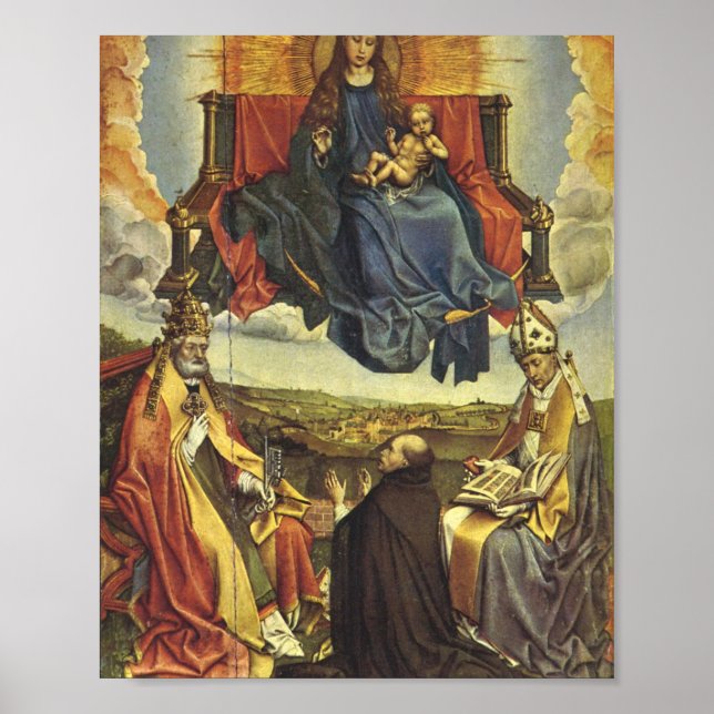 Poster Santa Virgem em Glória - Robert Campin (Frente)
