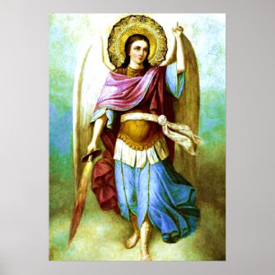 Poster santamente de St Michael do arcanjo do anjo