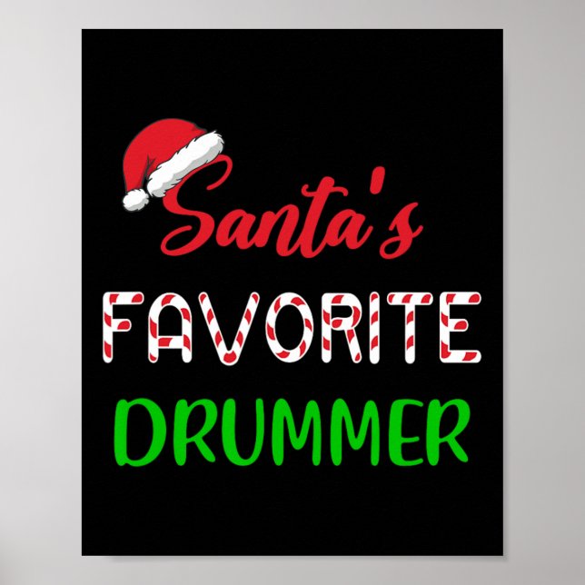 Poster Santas Favoritas Drummer Dão um tambor de diversão (Frente)