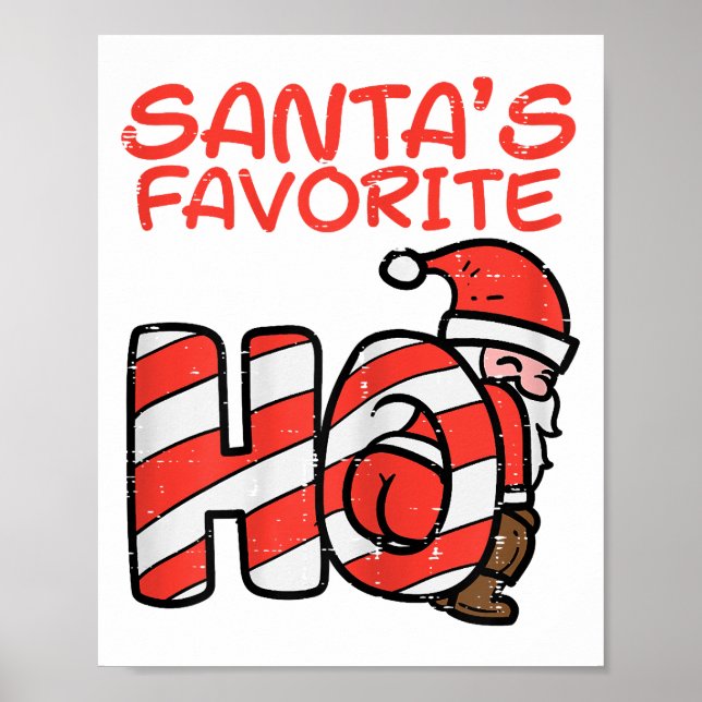 Poster Santas Favoritas Engraçadas Adultos de Natal (Frente)