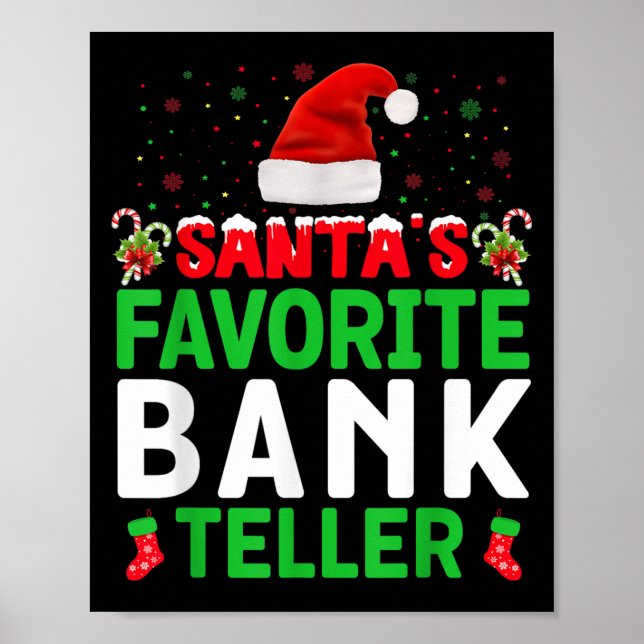 Poster Santa's Favorite Bank Teller Christmas Matching Co (Frente)