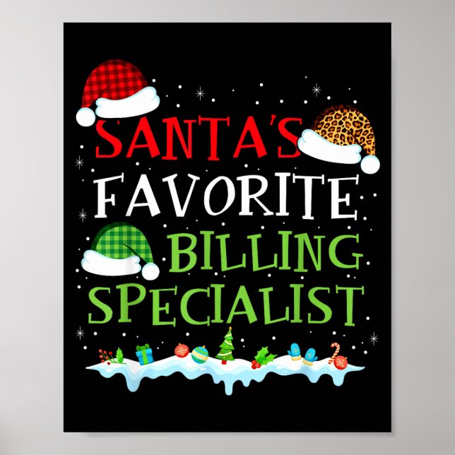 Poster Santa's Favorite Billing Specialist Fun Christmas  (Frente)